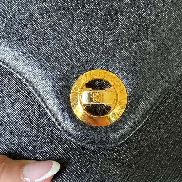 Givenchy Black Leather Shoulder Bag with Gold Accent - Picture 3 of 4
